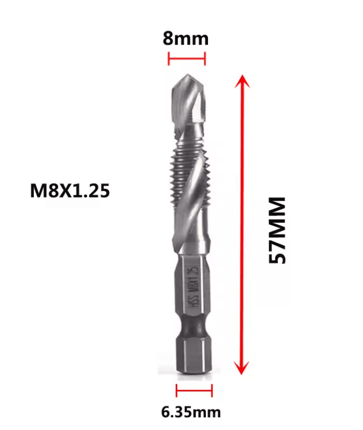 Titanium Metric Tap Drill Bit Set For Hex Shank Power Tools 12