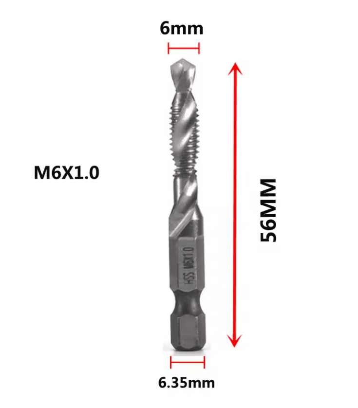 Titanium Metric Tap Drill Bit Set For Hex Shank Power Tools 11