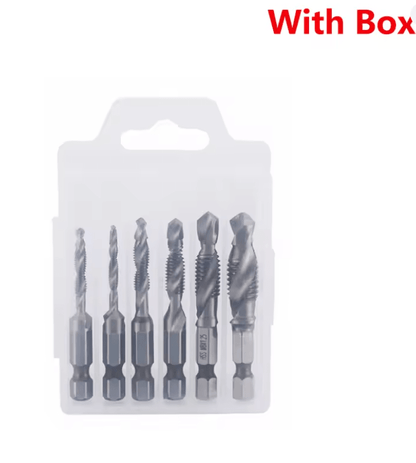 Titanium Metric Tap Drill Bit Set For Hex Shank Power Tools 24