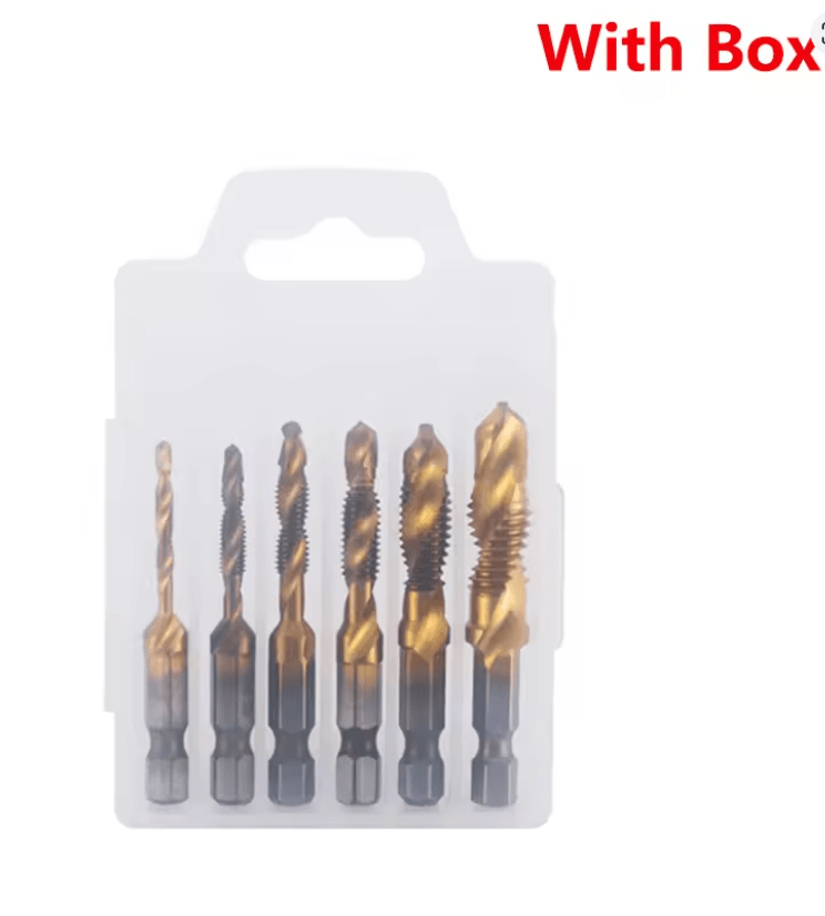 Titanium Metric Tap Drill Bit Set For Hex Shank Power Tools 25
