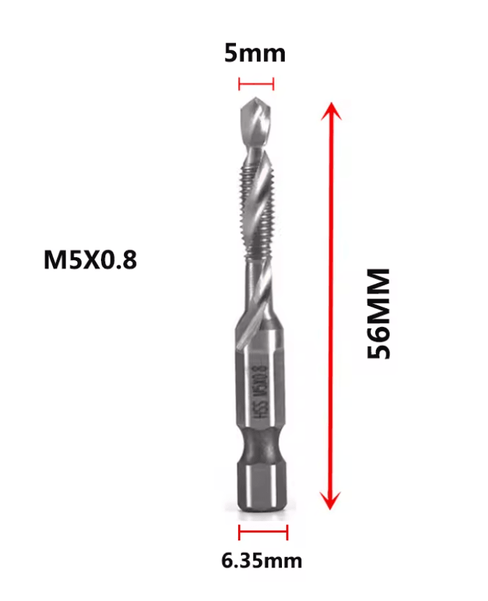Titanium Metric Tap Drill Bit Set For Hex Shank Power Tools 10