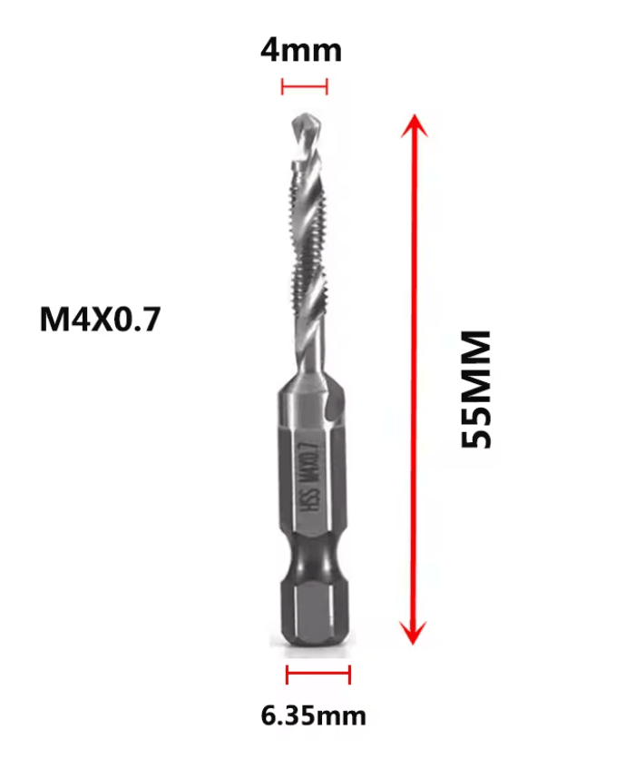 Titanium Metric Tap Drill Bit Set For Hex Shank Power Tools 9