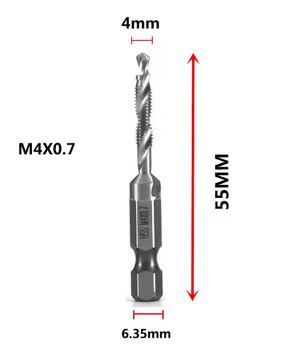 Titanium Metric Tap Drill Bit Set For Hex Shank Power Tools 9
