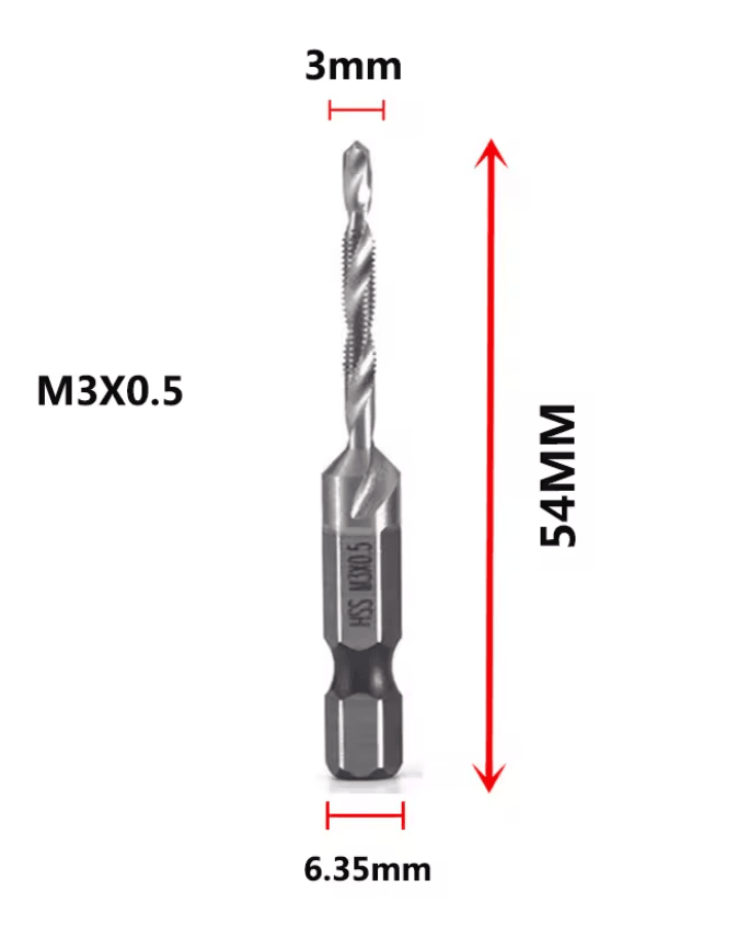 Titanium Metric Tap Drill Bit Set For Hex Shank Power Tools 7