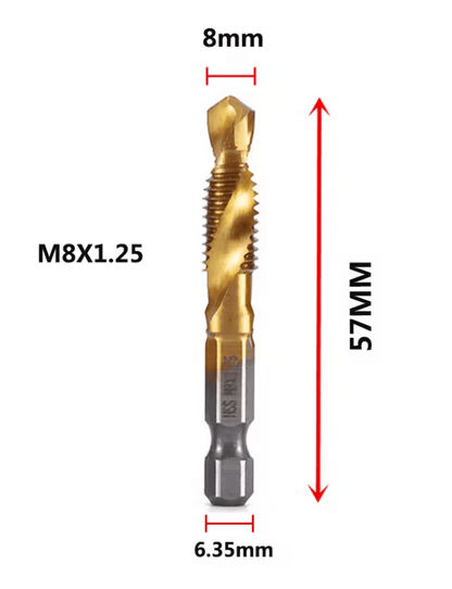 Titanium Metric Tap Drill Bit Set For Hex Shank Power Tools 4