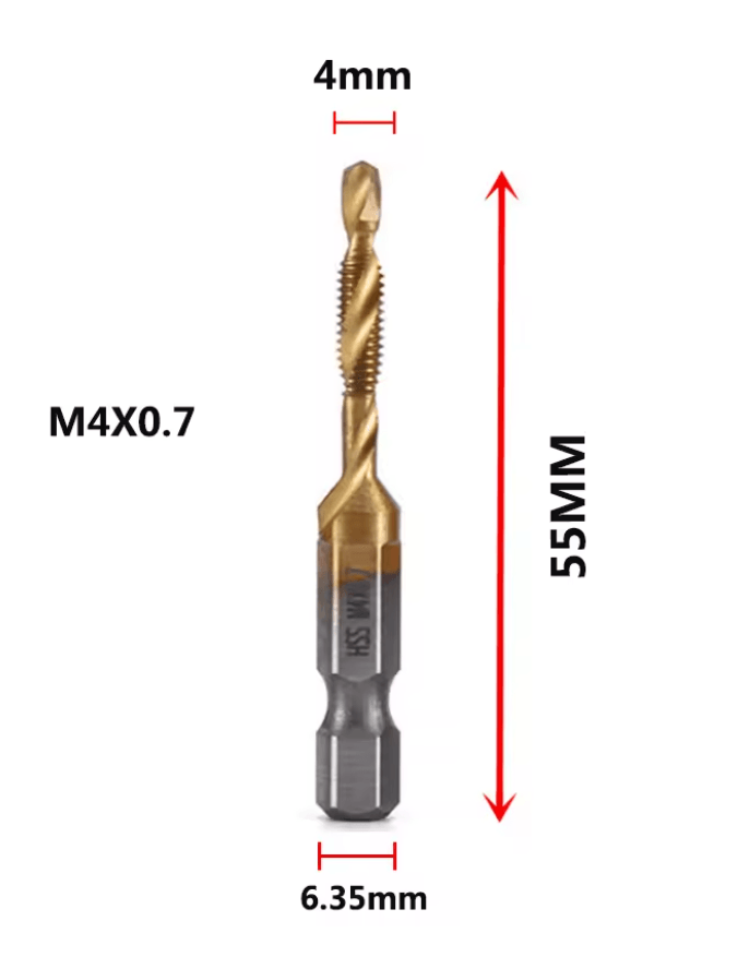 Titanium Metric Tap Drill Bit Set For Hex Shank Power Tools 3