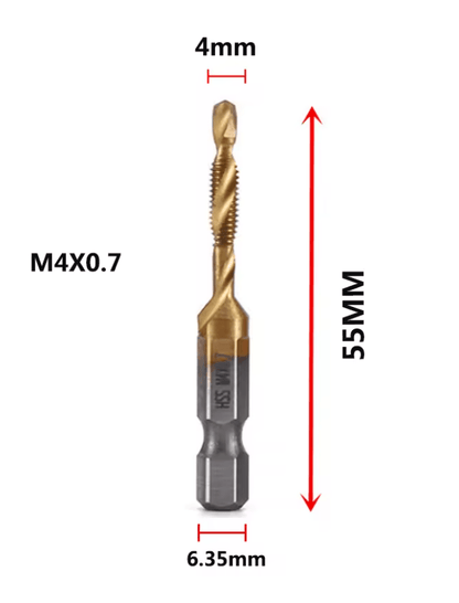 Titanium Metric Tap Drill Bit Set For Hex Shank Power Tools 3