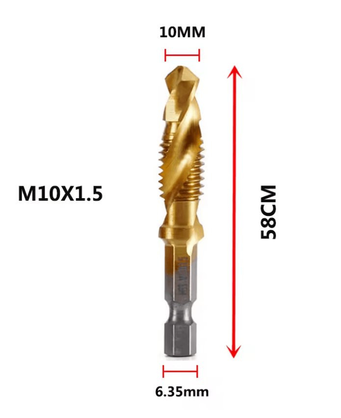 Titanium Metric Tap Drill Bit Set For Hex Shank Power Tools 2