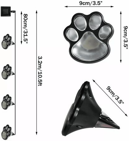 Solar Dog Animal Paw Print Lights Garden Statue Lantern LED Path Light Lamp Outdoor Yard Decoration 3