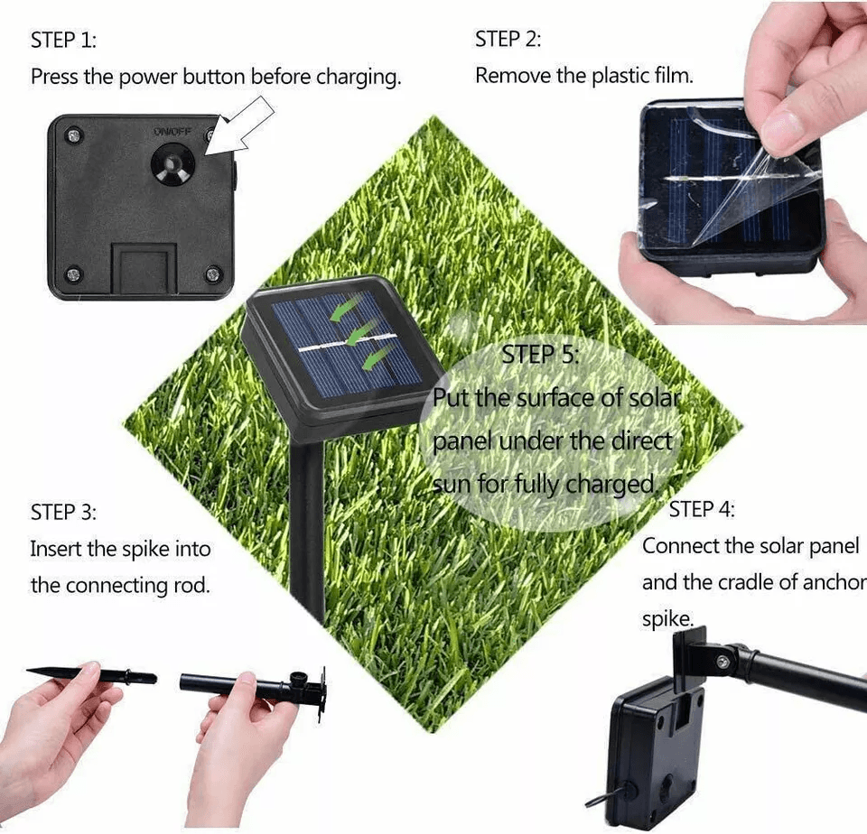 Solar Dog Animal Paw Print Lights Garden Statue Lantern LED Path Light Lamp Outdoor Yard Decoration 1