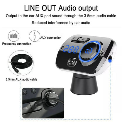 HandsFree Bluetooth Car Kit Wireless FM Transmitter With MP3 Playback  Fast USB Charging 4