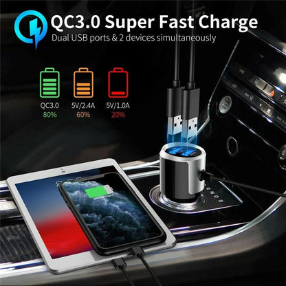 HandsFree Bluetooth Car Kit Wireless FM Transmitter With MP3 Playback  Fast USB Charging 2