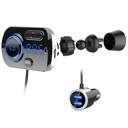 HandsFree Bluetooth Car Kit Wireless FM Transmitter With MP3 Playback  Fast USB Charging 1