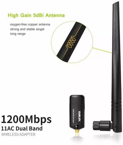 Mini AC600 Dual Band WiFi USB Adapter 245Ghz Wireless N Dongle For HighSpeed Internet 3
