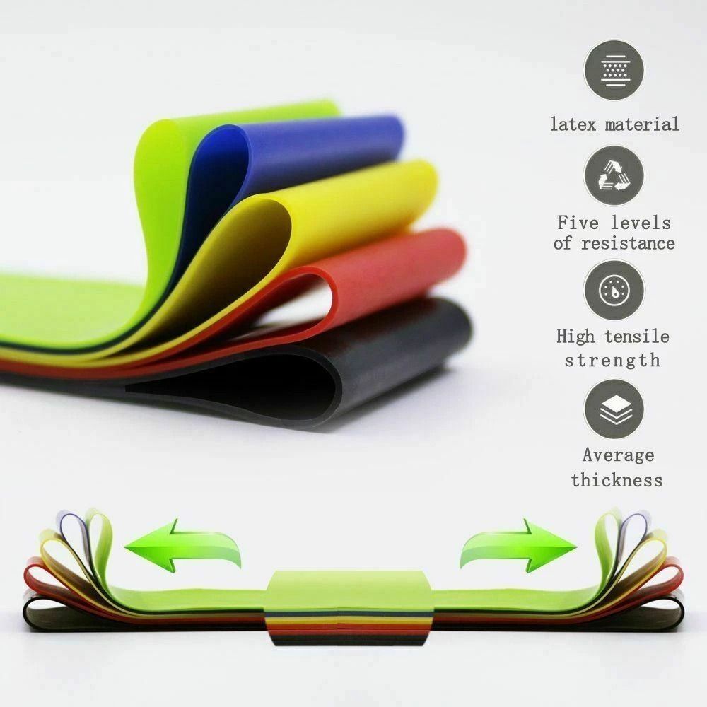 5Pack Resistance Bands Loop Set Workout CrossFit Yoga  Booty Band For Home Fitness 5