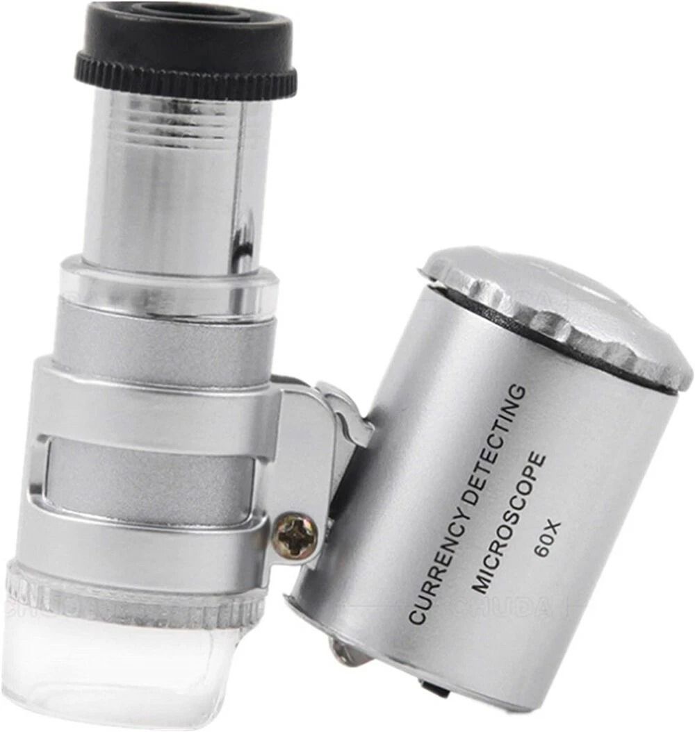 60X Magnifying Loupe With LED Light Jewelers Pocket Magnifier For Jewelry Coins Stamps UV Light For 3