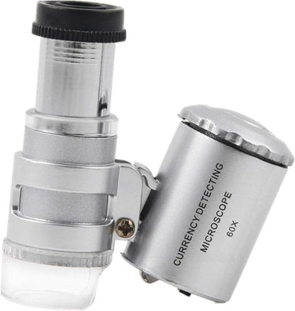 60X Magnifying Loupe With LED Light Jewelers Pocket Magnifier For Jewelry Coins Stamps UV Light For 3