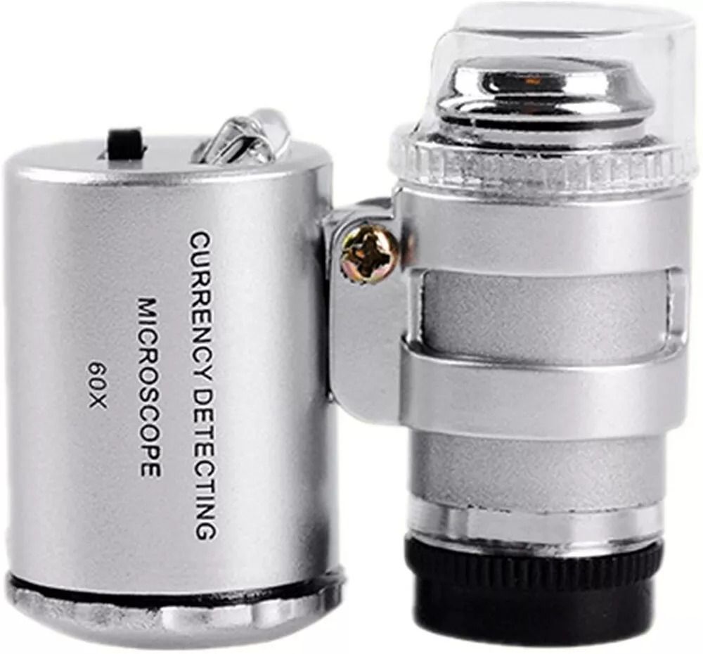 60X Magnifying Loupe With LED Light Jewelers Pocket Magnifier For Jewelry Coins Stamps UV Light For 1