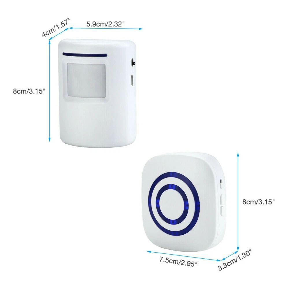 Wireless Motion Sensor Alarm Door Chime 500ft Range Entry Alert With Plugin Receiver Gate Detector  1