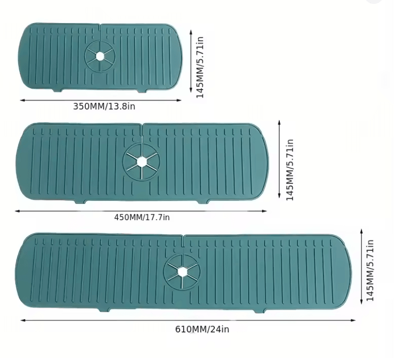 Silicone Sink Splash Guard and Faucet Drip Catcher – Flexible Tap Mat for Kitchens and Bathrooms