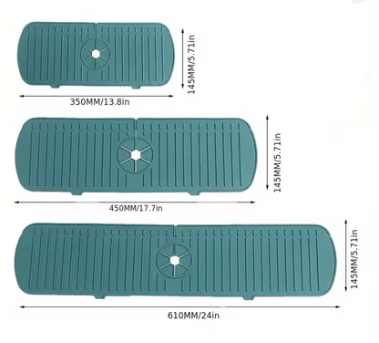 Silicone Sink Splash Guard and Faucet Drip Catcher – Flexible Tap Mat for Kitchens and Bathrooms
