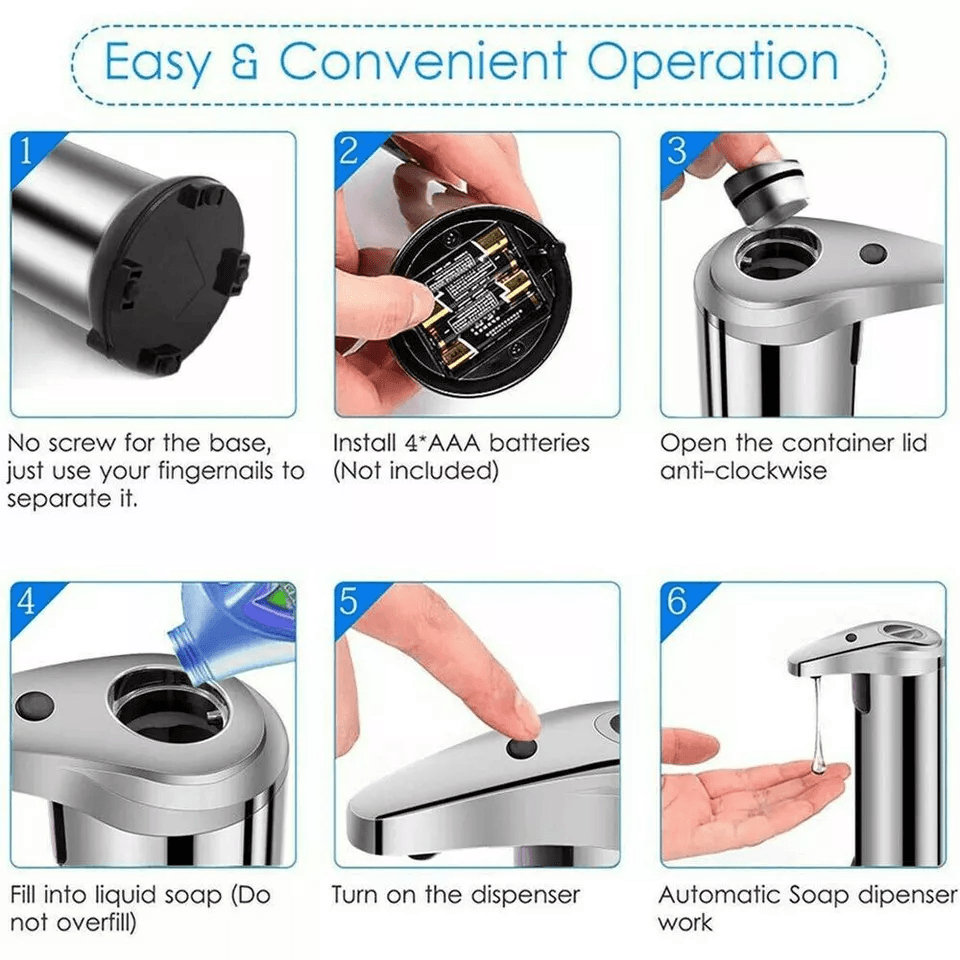 Stainless Auto Handsfree Sensor Touchless Soap Dispenser For Kitchen  Bathroom Automatic Liquid Soa 6