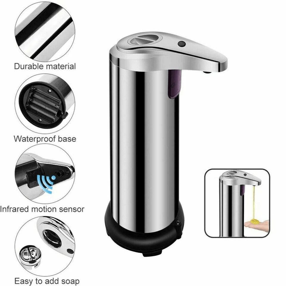 Stainless Auto Handsfree Sensor Touchless Soap Dispenser For Kitchen  Bathroom Automatic Liquid Soa 1