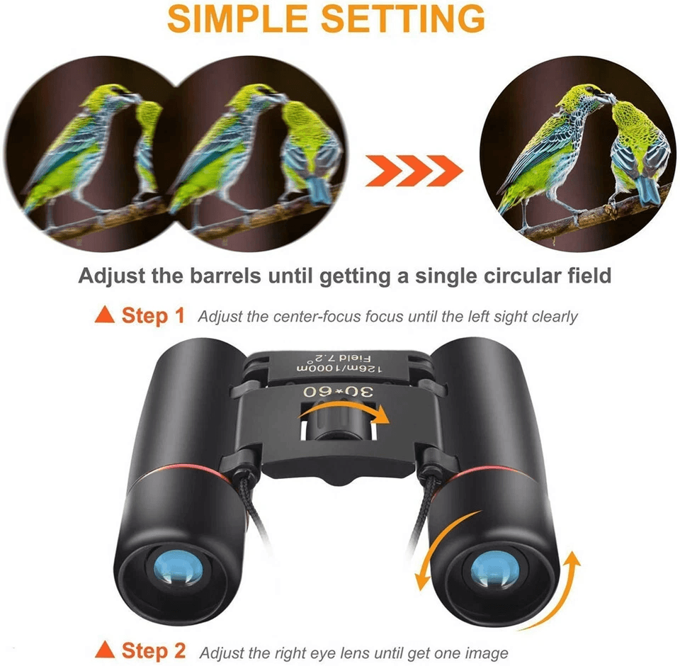 Binoculars Zoom Outdoor Travel Compact Folding Telescope For Hunting  DayNight Adventures 2