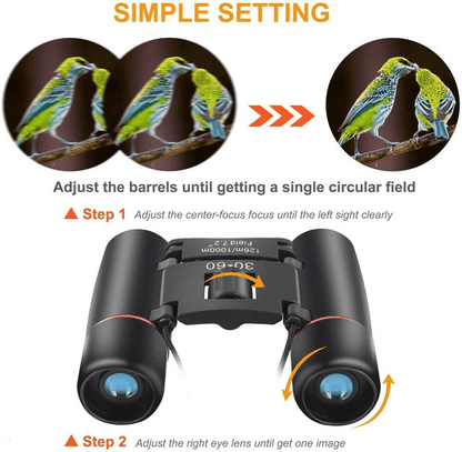 Binoculars Zoom Outdoor Travel Compact Folding Telescope For Hunting  DayNight Adventures 2