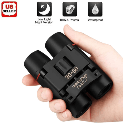 Binoculars Zoom, Outdoor Travel Compact Folding Telescope for Hunting & Day/Night Adventures