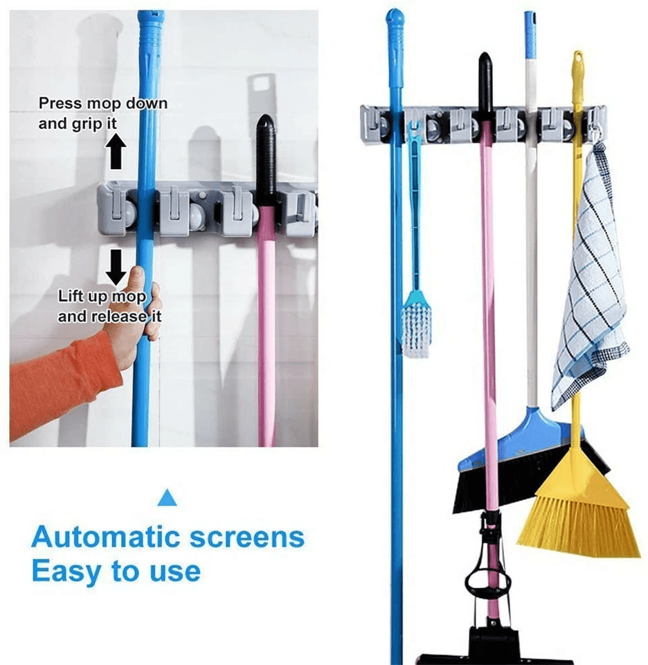 Wall Mount Broom Holder  Garden Tool Garage Organizer Heavy Duty ABS Plastic Rack For Mop Rake Broo 1