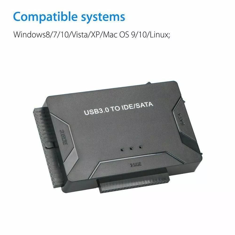 USB 30 To IDE  SATA Converter  External Hard Drive Adapter Kit For 2535 HDDSSD With 5Gbps Transfer 2