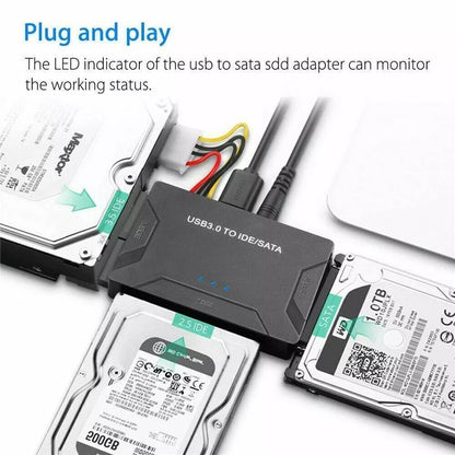 USB 30 To IDE  SATA Converter  External Hard Drive Adapter Kit For 2535 HDDSSD With 5Gbps Transfer 5