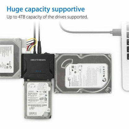 USB 30 To IDE  SATA Converter  External Hard Drive Adapter Kit For 2535 HDDSSD With 5Gbps Transfer 8