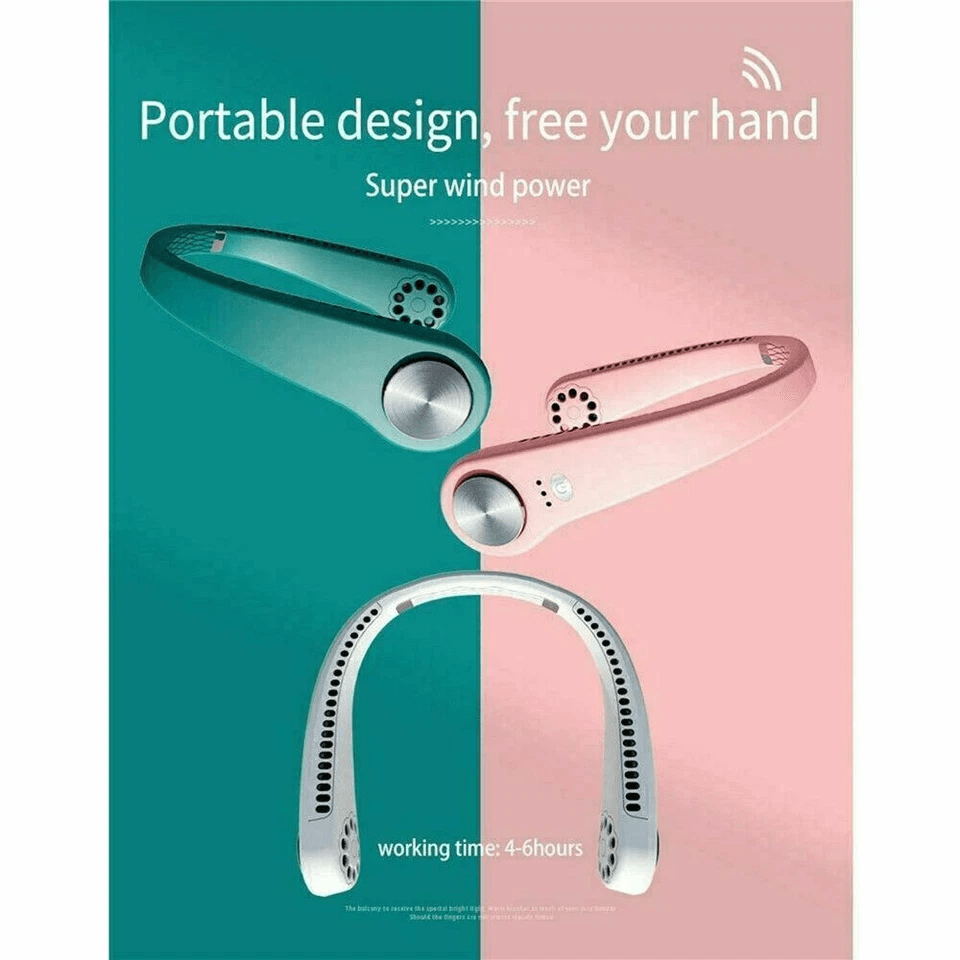USB Portable Hanging Neck Fan Cooling Air Cooler Mini Electric Air Conditioner For Personal Wearabl 2