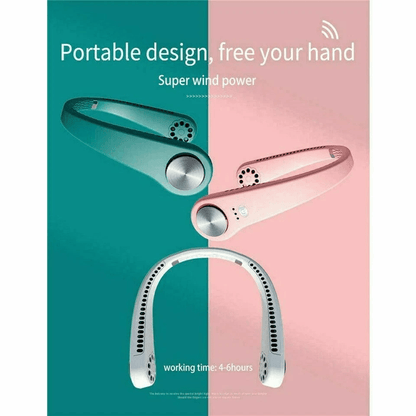 USB Portable Hanging Neck Fan Cooling Air Cooler Mini Electric Air Conditioner For Personal Wearabl 2