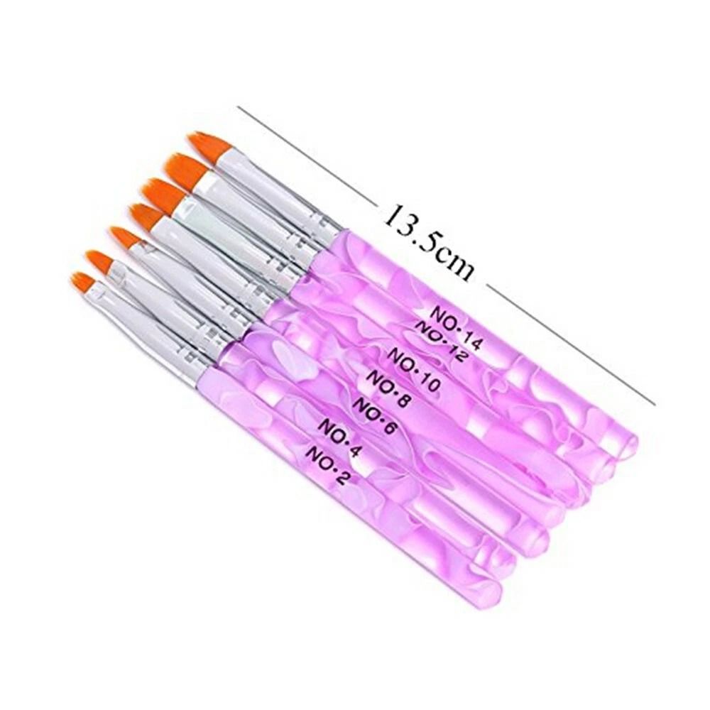 7Pcs Acrylic Nail Art Pen SetUV Builder Gel Painting Brushes For Professional Manicures  Nail Tips  3