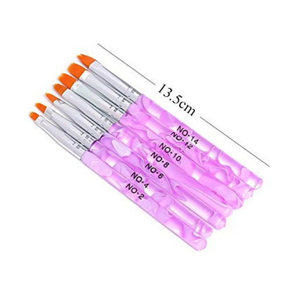 7Pcs Acrylic Nail Art Pen SetUV Builder Gel Painting Brushes For Professional Manicures  Nail Tips  3