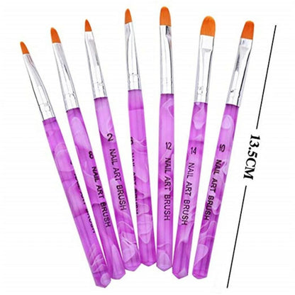 7Pcs Acrylic Nail Art Pen SetUV Builder Gel Painting Brushes For Professional Manicures  Nail Tips  2