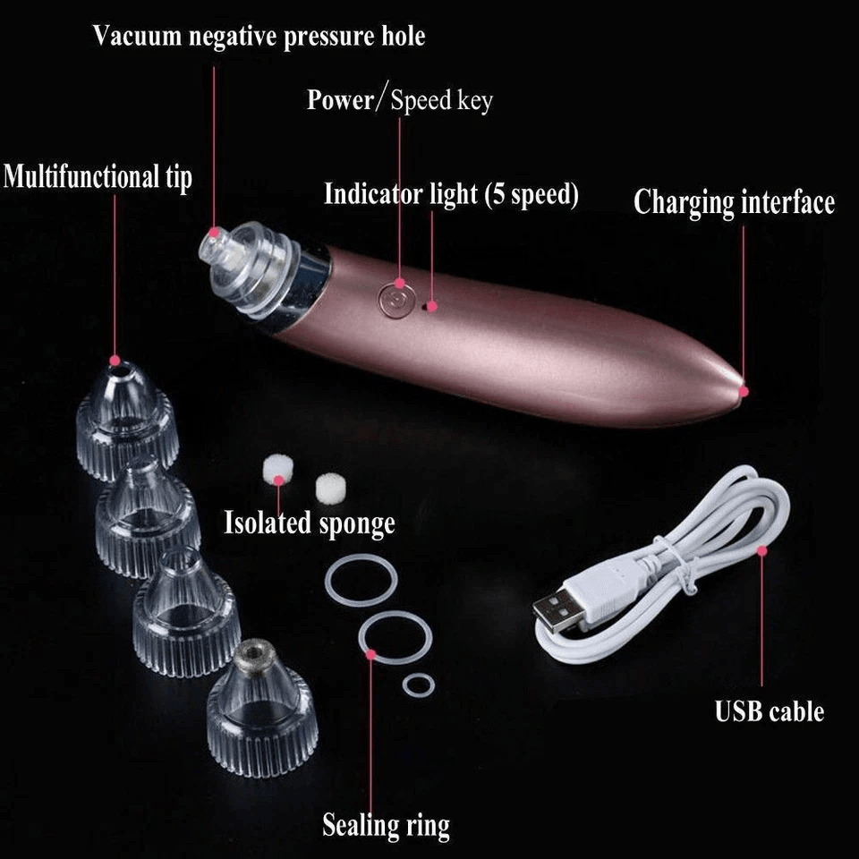 Electric Facial Skin Care Pore Blackhead Cleaner Remover Vacuum Professional Acne Cleanser  Comedon 3