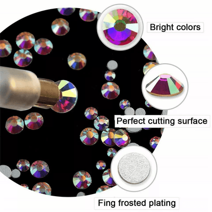 Mix Gems Rhinestones For Nail Art Craft Kit With Picking Up Pen  Stainless Steel Tweezer Crystal St