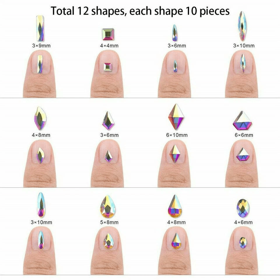 Mix Gems Rhinestones For Nail Art Craft Kit With Picking Up Pen  Stainless Steel Tweezer Crystal St