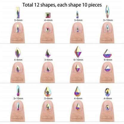 Mix Gems Rhinestones For Nail Art Craft Kit With Picking Up Pen  Stainless Steel Tweezer Crystal St