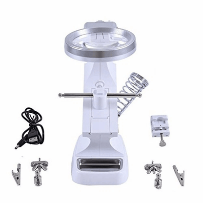 Premium Third Hand Soldering Iron Stand Holder With Magnifier Adjustable Helping Station Tool For P 5
