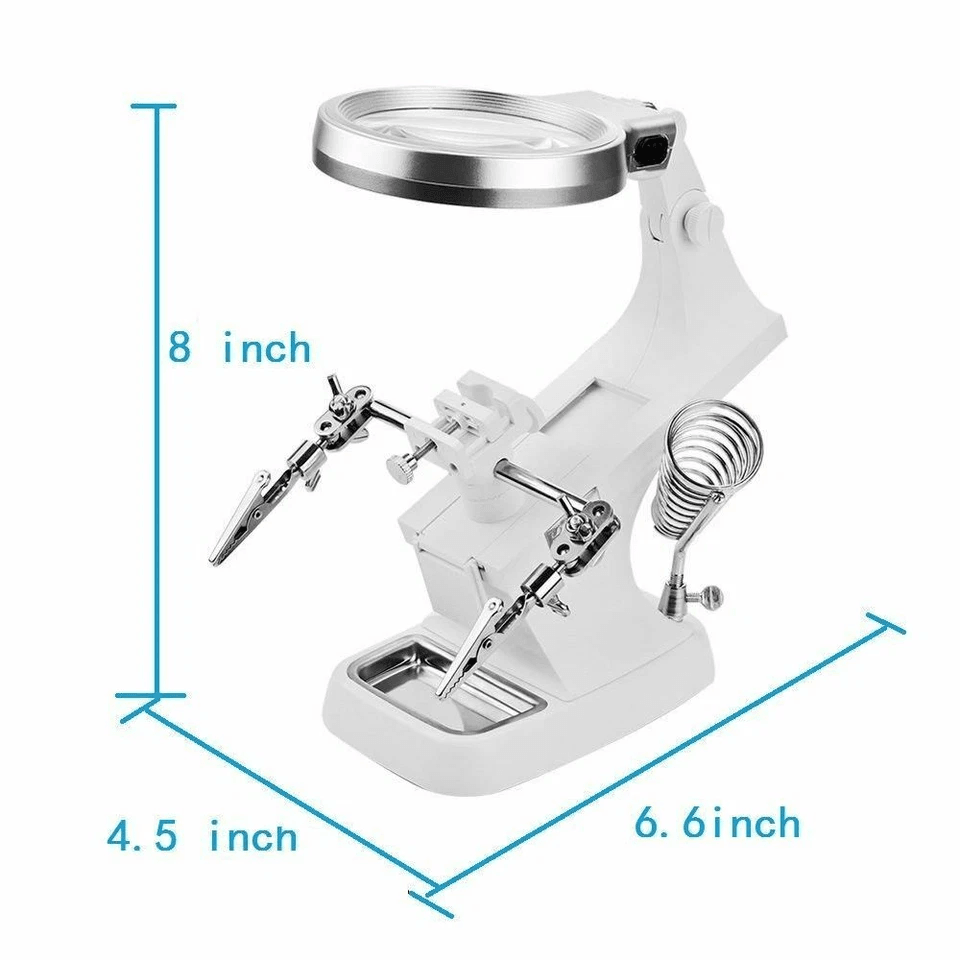 Premium Third Hand Soldering Iron Stand Holder With Magnifier Adjustable Helping Station Tool For P 8