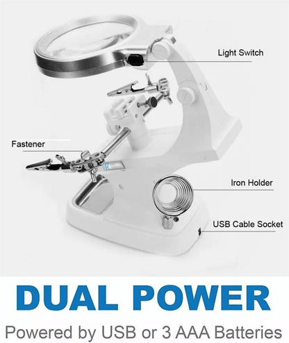 Premium Third Hand Soldering Iron Stand Holder With Magnifier Adjustable Helping Station Tool For P 1