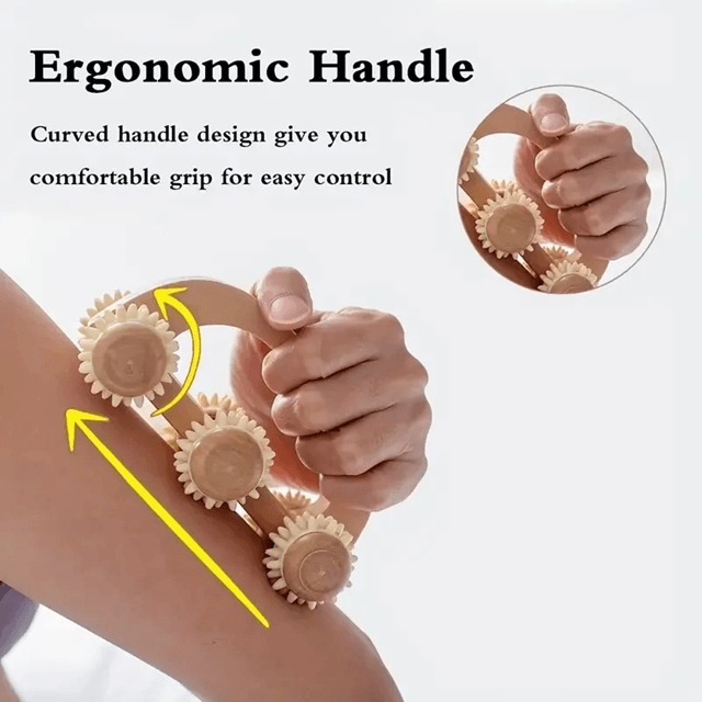 Wooden Massage Roller – Manual Deep Tissue Massager for Back, Neck, and Legs