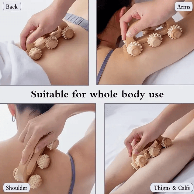 Wooden Massage Roller  Manual Deep Tissue Massager For Back Neck And Legs 2