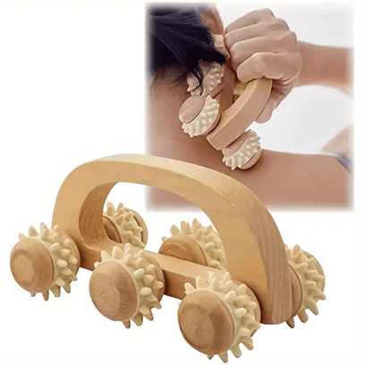 Wooden Massage Roller  Manual Deep Tissue Massager For Back Neck And Legs 3