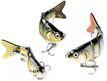 5PCS Lifelike Eyes 6Segment Bionic Bait With Treble Hooks Realistic Crucian Carp Fishing Lure For B 1